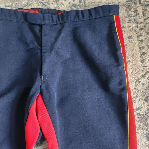 ROFFE Navy And Red Stretch Ski Snow Pant Vintage Zip Ankles - Picture 4 of 13